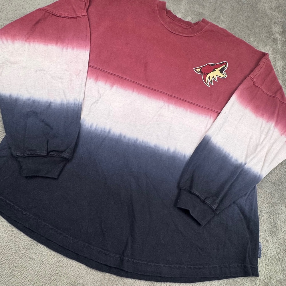 Fanatics Spirit Jersey Arizona Coyotes Mens L Maroon White Excellent Dip Dye